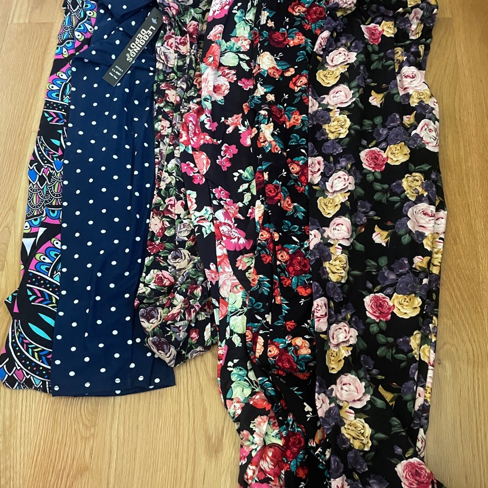 Bundle OS leggings Colorful Floral and Patterned Leggings Set